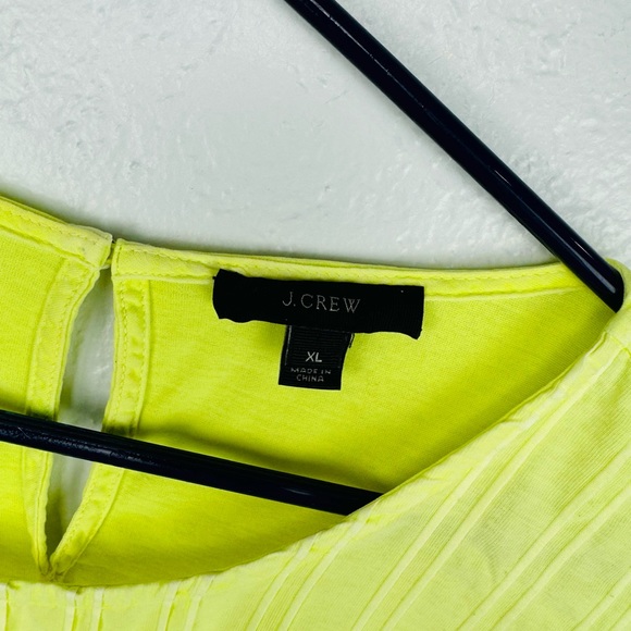 J. Crew Cinched Neon Lime Green Peplum Sleeveless Top Solid XL - Picture 3 of 6